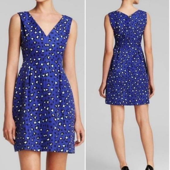 kate spade Dresses & Skirts - Kate Spade New York Dawson Cyber Cheetah Print Fit n’ Flare Dress in Blue Sz 2